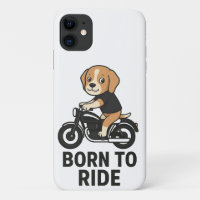 Born to Ride – Cute Beagle on Motorcycle Sticker"