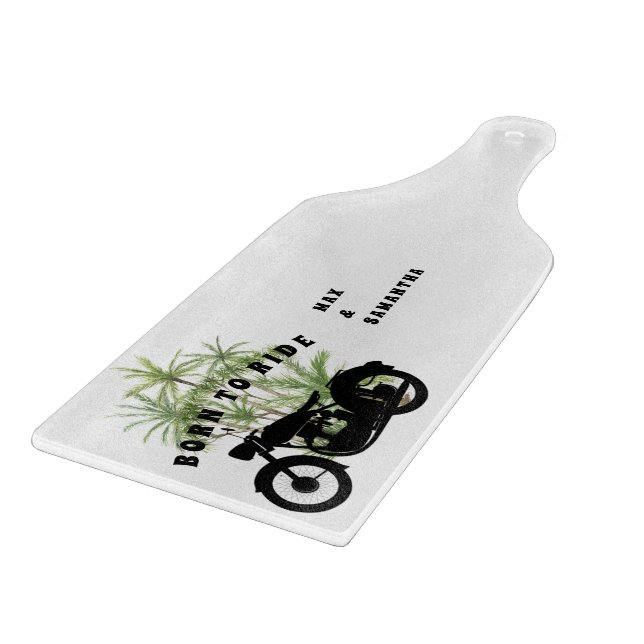 Born to Ride Motorcycle Custom Names Tropical Cutting Board (Corner)