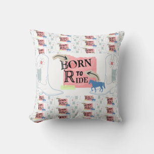Born to ride mug for her throw pillow