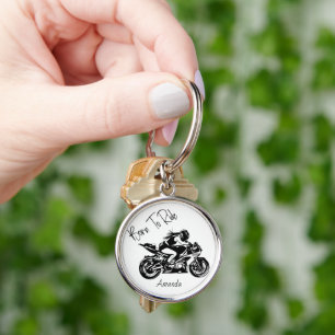 Born To Ride Personalized Name Keychain