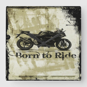 Born To Ride Square Wall Clock