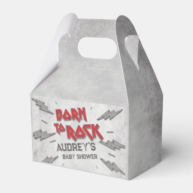 Born to Rock - Baby Shower Favor Box (Front Side)