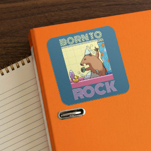 Born To Rock (Editable Text) Singing Groundhog Square Sticker