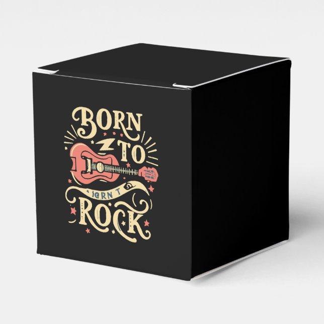 Born to Rock Electric Guitar Favor Box (Front Side)