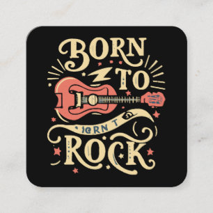 Born to Rock Electric Guitar Square Business Card