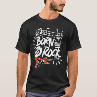 Born To Rock Music Rock and Roll 80s Lover Vintage T-Shirt