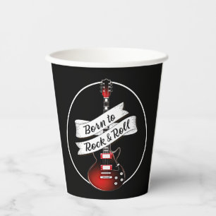 Born to Rock & Roll Guitar Rocker Musician Party P Paper Cups