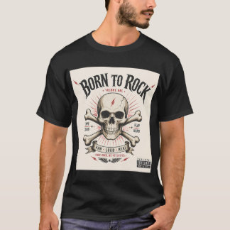 Born to Rock Skull – Vintage Rock & Roll Album Sty T-Shirt