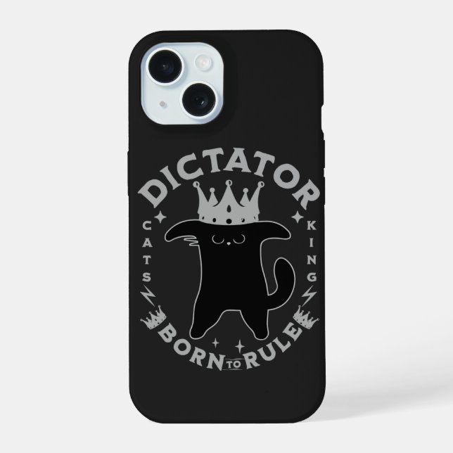 Born To Rule | Funny Cat Design iPhone 15 Case (Back)