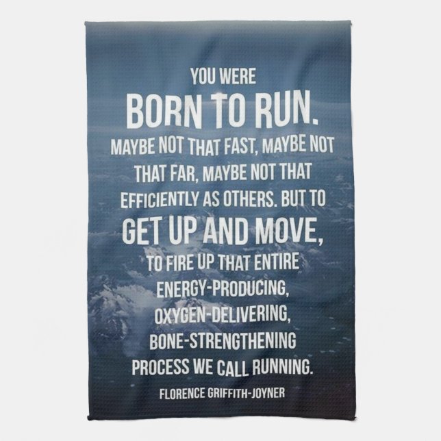 Born To Run - Workout Motivational Kitchen Towel (Vertical)