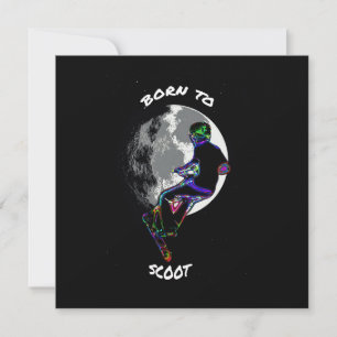 Born to Scoot- Scooter and Moon  flat cards