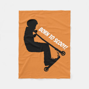 Born to Scoot - Stunt Scooter Rider Fleece Blanket