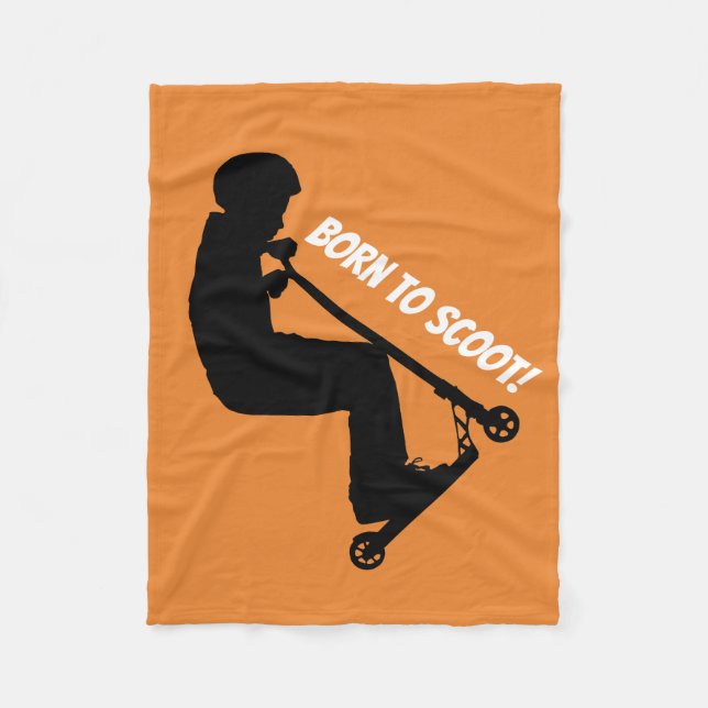 Born to Scoot - Stunt Scooter Rider Fleece Blanket (Front)
