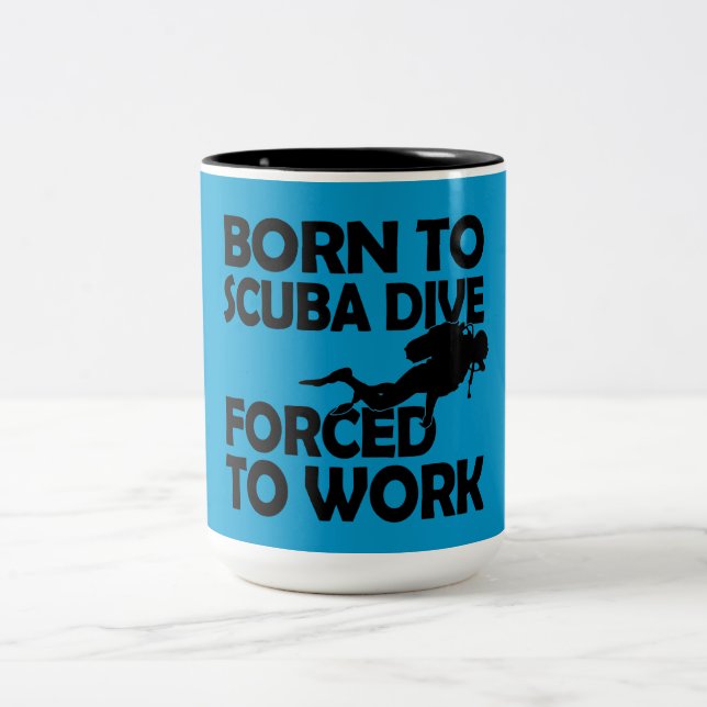 Born to Scuba Dive Two-Tone Coffee Mug (Center)