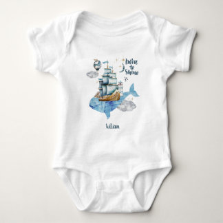 Born to Shine in the Ocean Customizable Baby Bodysuit