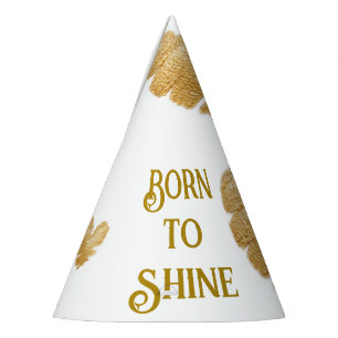 Born to Shine White Party Hats
