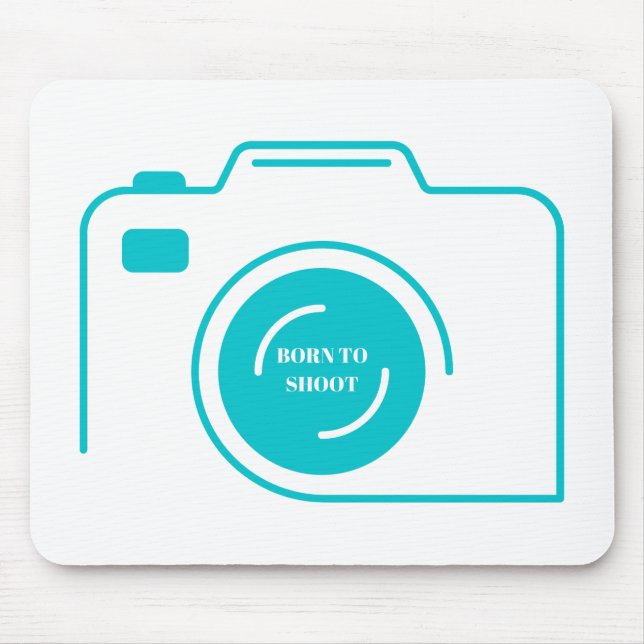 Born to Shoot - Photographer's Mouse Mat White (Front)