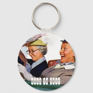 born to shop keychain