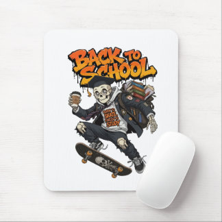 Born to Skate Forced to Study Funny Skeleton  Mouse Pad