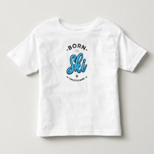 Born to ski forced toddler t-shirt