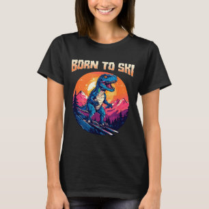 Born to ski funny skiing goggles mountain winter T-Shirt