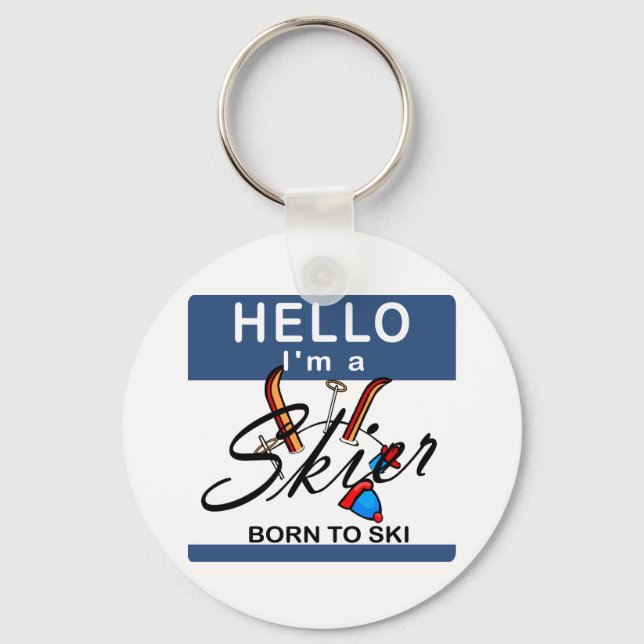 Born To Ski Keychain (Front)