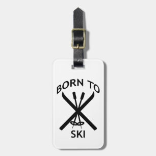 Born to Ski Luggage Tag