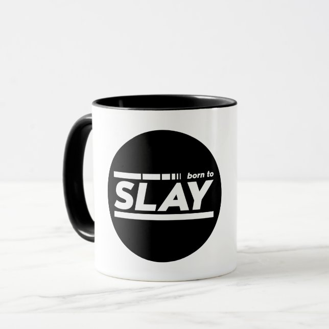 Born To Slay Typography Mug (Front Left)