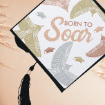 Born to Soar Boho Birds Graduation Cap Topper<br><div class="desc">Celebrate your graduation with our "Born to Soar" Graduation Hat Topper, featuring charming folk art birds adorned in boho colours and graduation caps. This topper adds a whimsical touch to your cap, making it stand out in the crowd. Crafted with attention to detail, it securely attaches to most graduation caps,...</div>