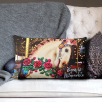 Born to Sparkle Carousel Horse Red Roses Photo