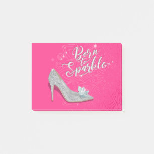 Born to Sparkle Cinderella Slipper Shoe Glitter Post-it Notes