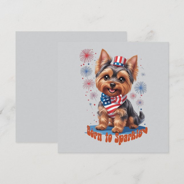 Born to Sparkle – Cute 4th of July Party Invitatio Invitation (Front/Back)