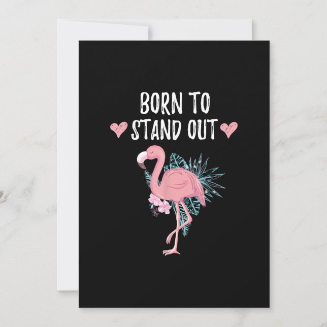 Born To Stand Out Cute Flamingo Lovers Awesome Save The Date (Front)