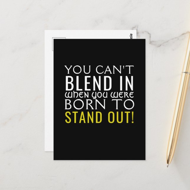 Born to Stand Out Postcard (Front/Back In Situ)