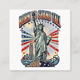 Born to Stand Tall - Vintage Patriotic Statue of L Calling Card