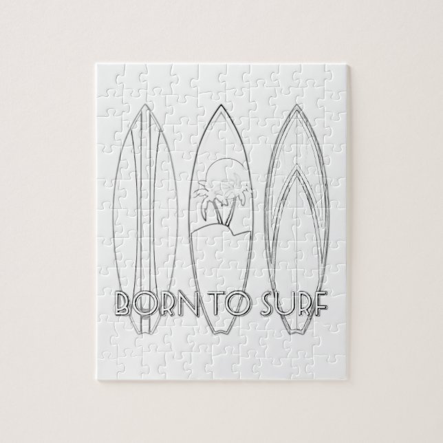 Born To Surf Adult Colouring Puzzle (Vertical)