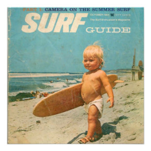 Born To Surf   Cute Vintage Surfing  Photo Print