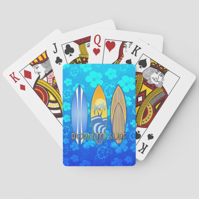 Born To Surf Playing Cards (Back)