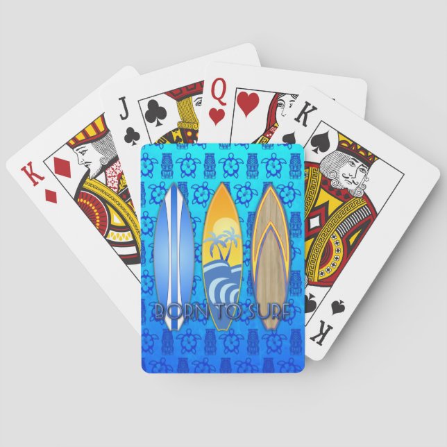 Born To Surf Playing Cards (Back)