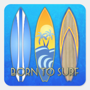 Born To Surf Square Sticker