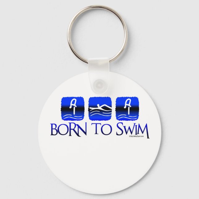BORN TO SWIM KEYCHAIN (Front)