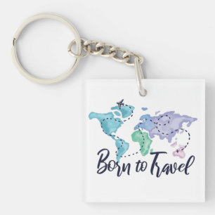 Born to Travel Keychain