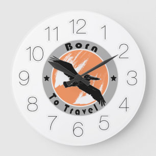 Born to travel  large clock