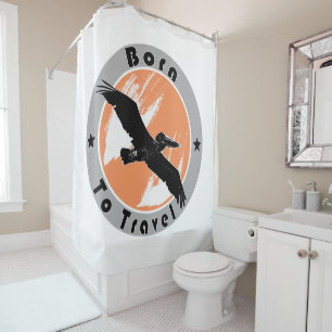 Born to travel shower curtain