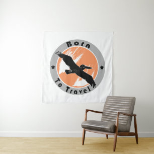 Born to travel tapestry
