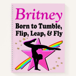 BORN TO TUMBLE GYMNAST PERSONALIZED NOTEBOOK
