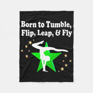 BORN TO TUMBLE GYMNASTICS DESIGN FLEECE BLANKET