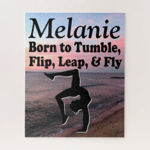 BORN TO TUMBLE PERSONALIZED GYMNAST PUZZLE