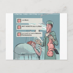 Born To Tweet Funny Cartoon Postcard
