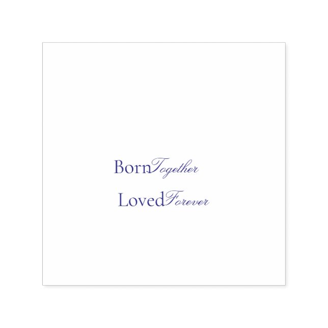 Born Together Twin Love Baby Shower Self-inking Stamp (Design)